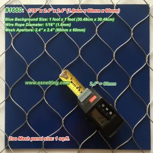 ZooMesh 1/16", 2.4" X 2.4", ( 1.6mm, 60mm X 60mm)