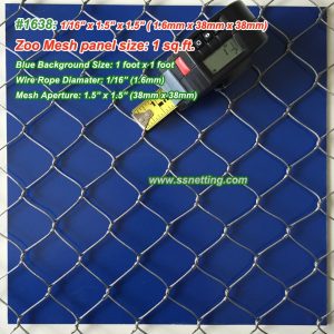 ZooMesh 1/16", 1.5" X 1.5", ( 1.6mm, 38mm X 38mm)