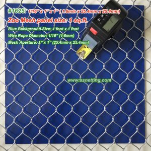ZooMesh 1/16", 1" X 1", (1.6mm, 25.4mm X 25.4mm)