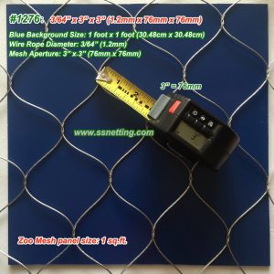 ZooMesh 3/64", 3" X 3", ( 1.2mm, 76mm X 76mm)