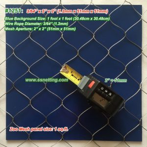 ZooMesh 3/64", 2" X 2", ( 1.2mm, 51mm X 51mm)