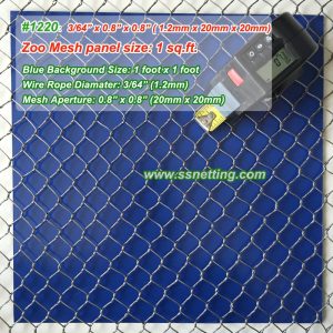 ZooMesh 3/64", 0.8" X 0.8"; (1.2mm, 20mm X 20mm)